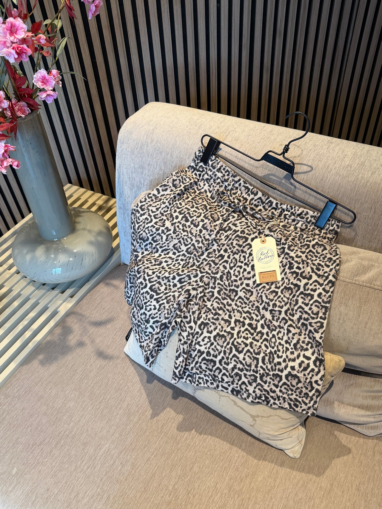 Claudette Short Linen Leopard