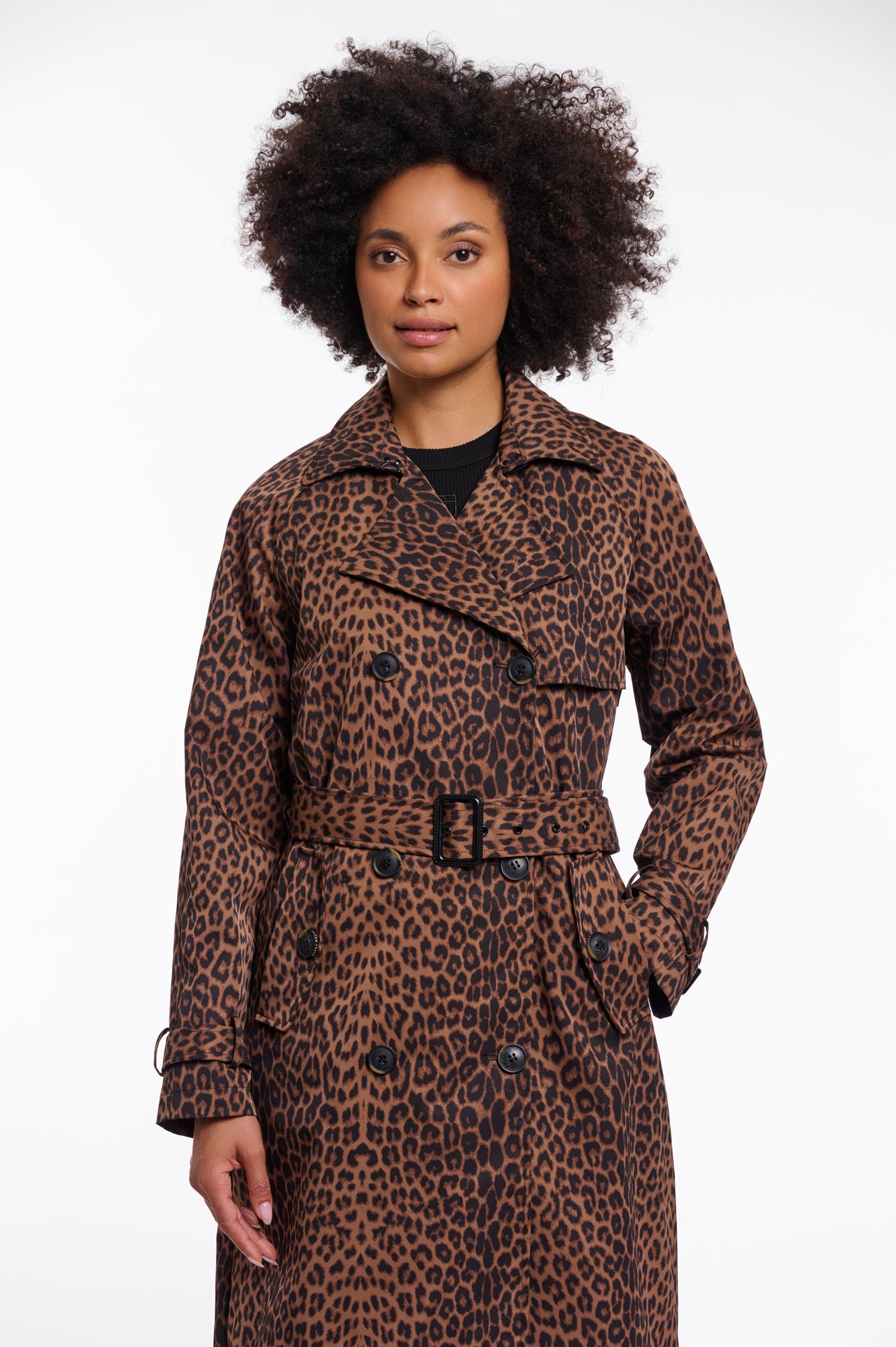 Double breasted coat leopard