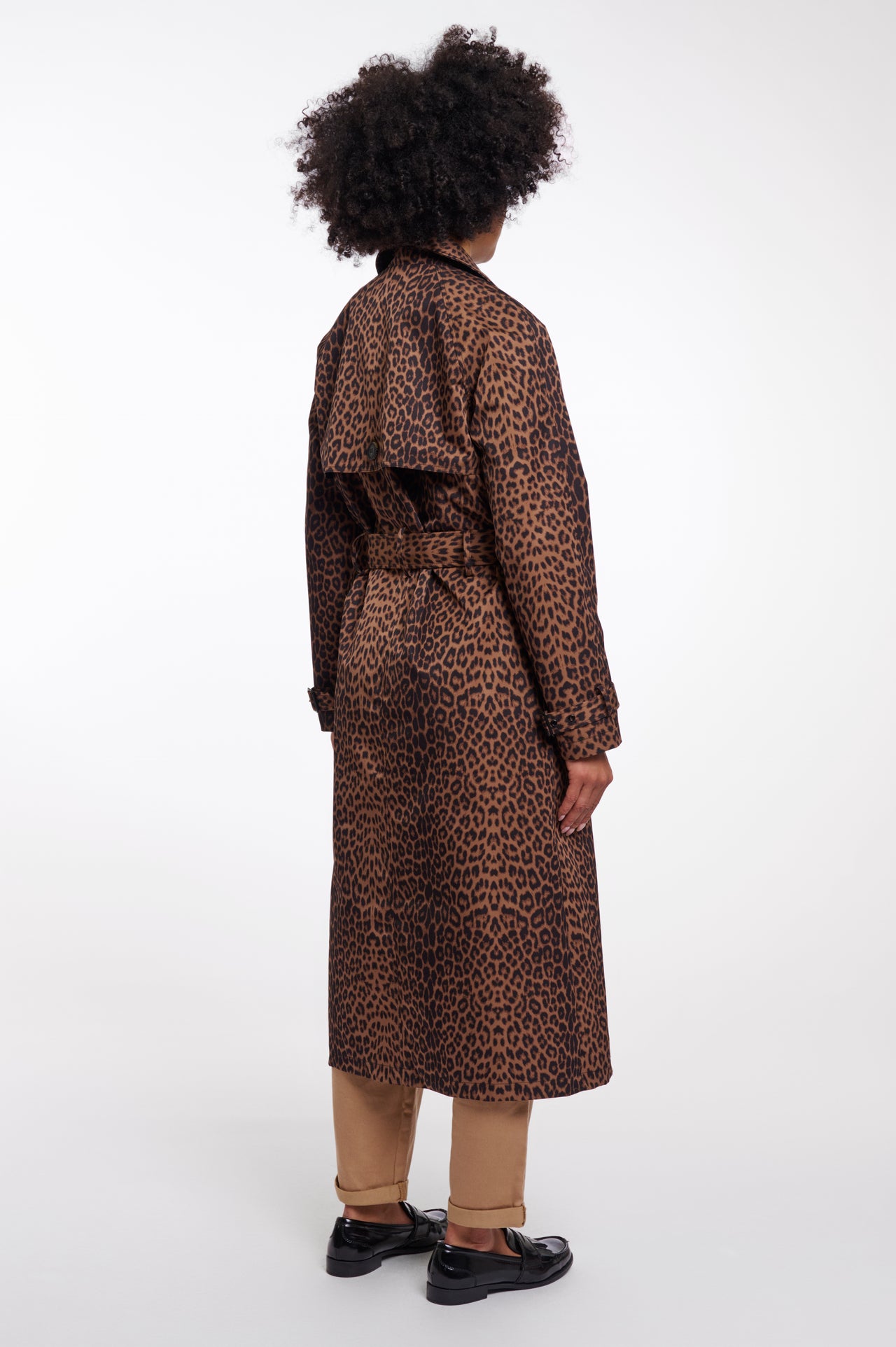 Double breasted coat leopard