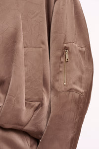 Thumbnail for Bomber jacket satijnlook taupe