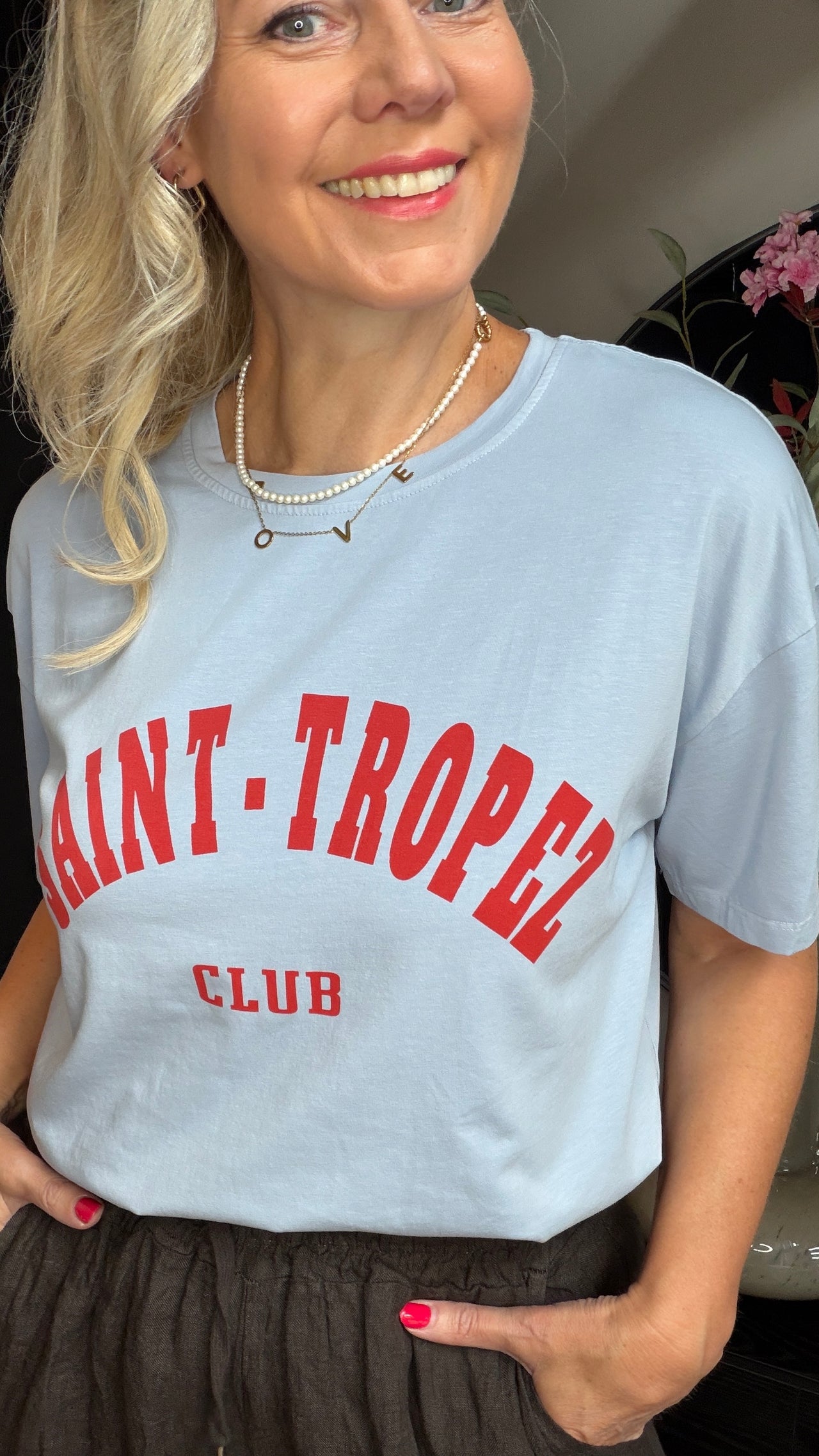 T shirt Saint Tropez-club licht blauw