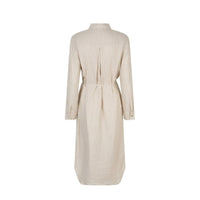 Thumbnail for Shirtdress linnen/viscose pinstripe zand