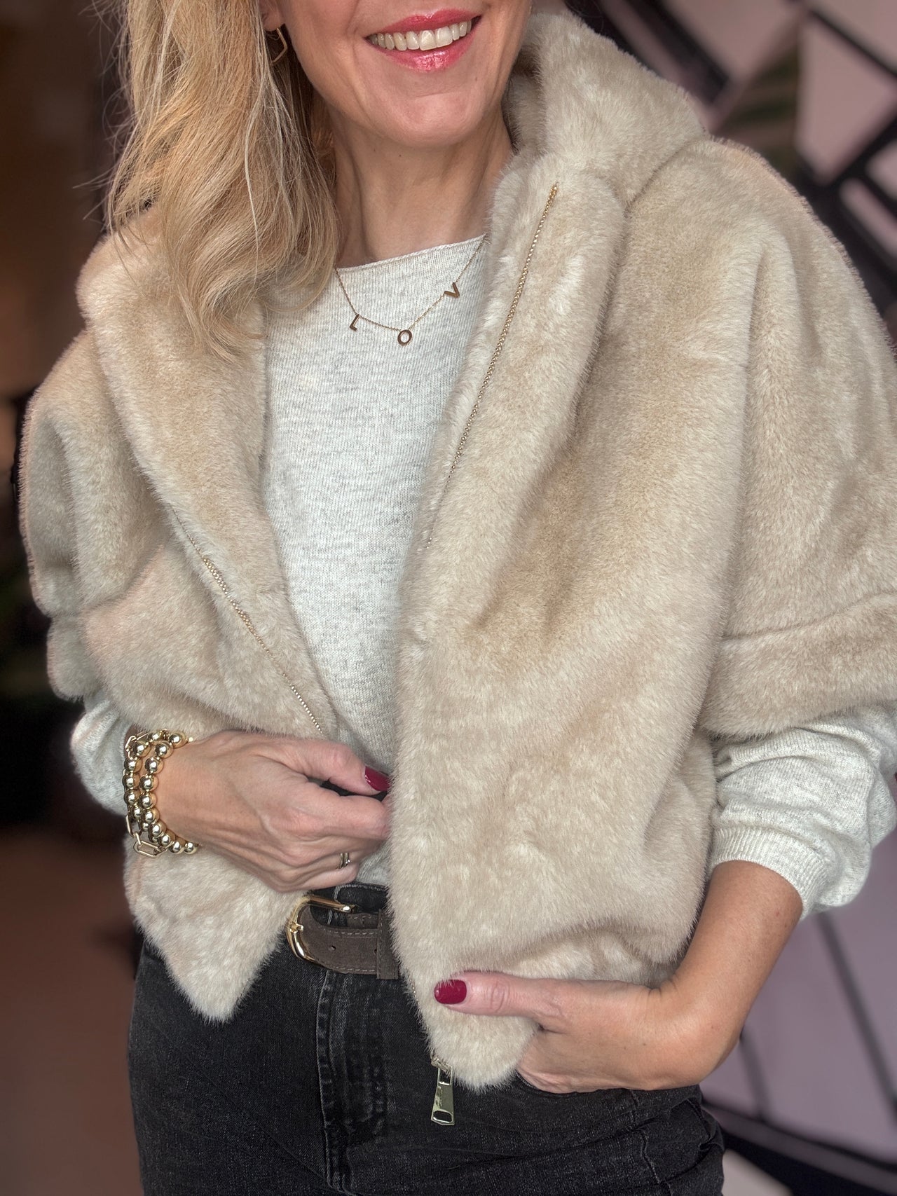 Jacket fake fur