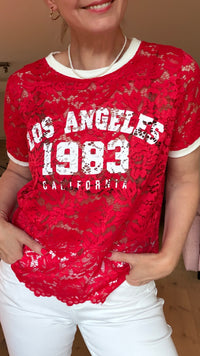 Thumbnail for t shirt baseball kant rood