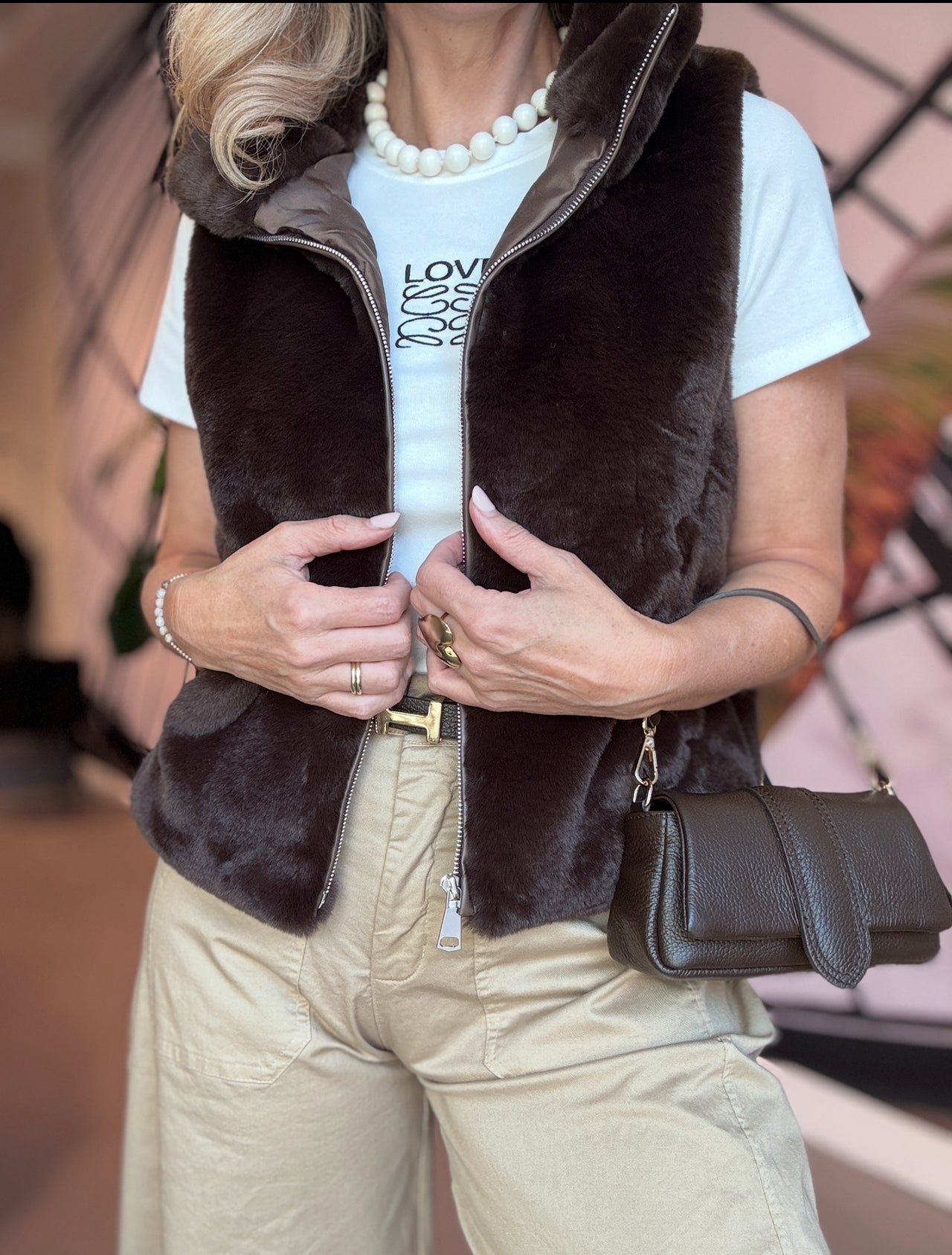 Gilet short fake fur