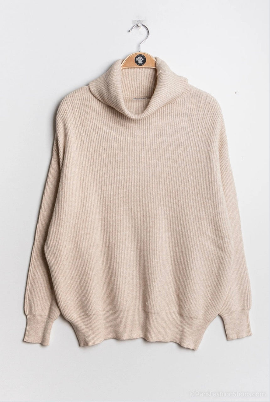 Cashmere mix oversized col trui