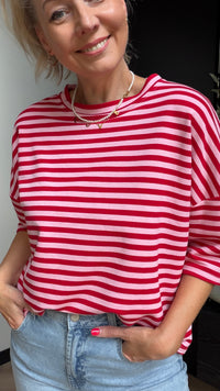 Thumbnail for T shirt stripe rood/roze
