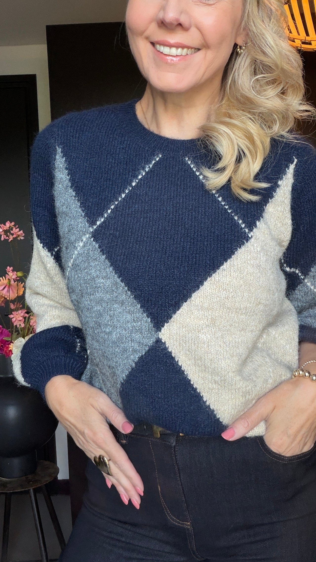 Argyle Sweater Indigo