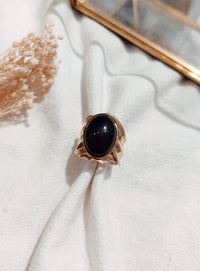 Thumbnail for Statement Ring – Zwart Resin & Goud – Stainless Steel