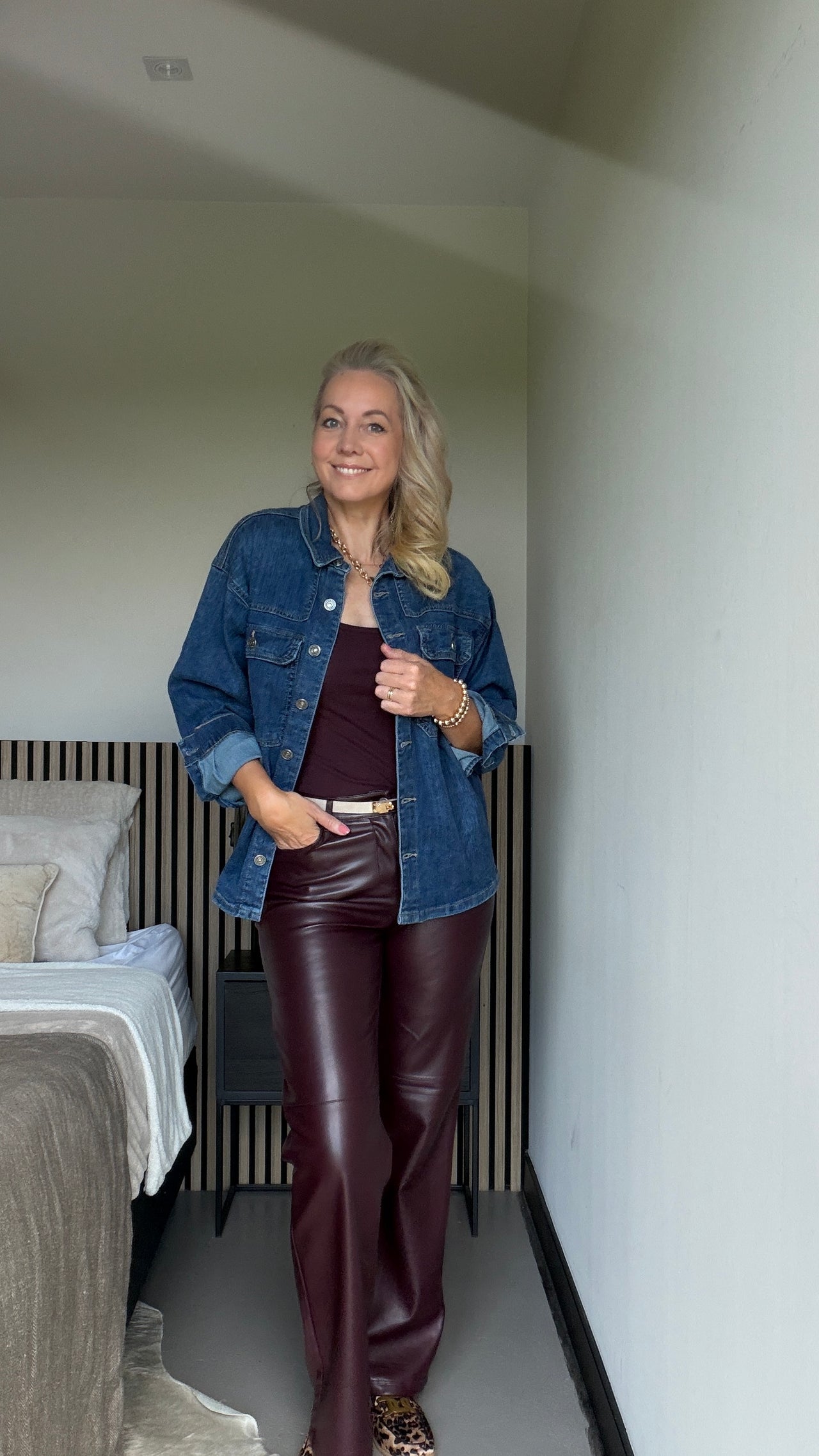 Colette (wide leg) faux leather