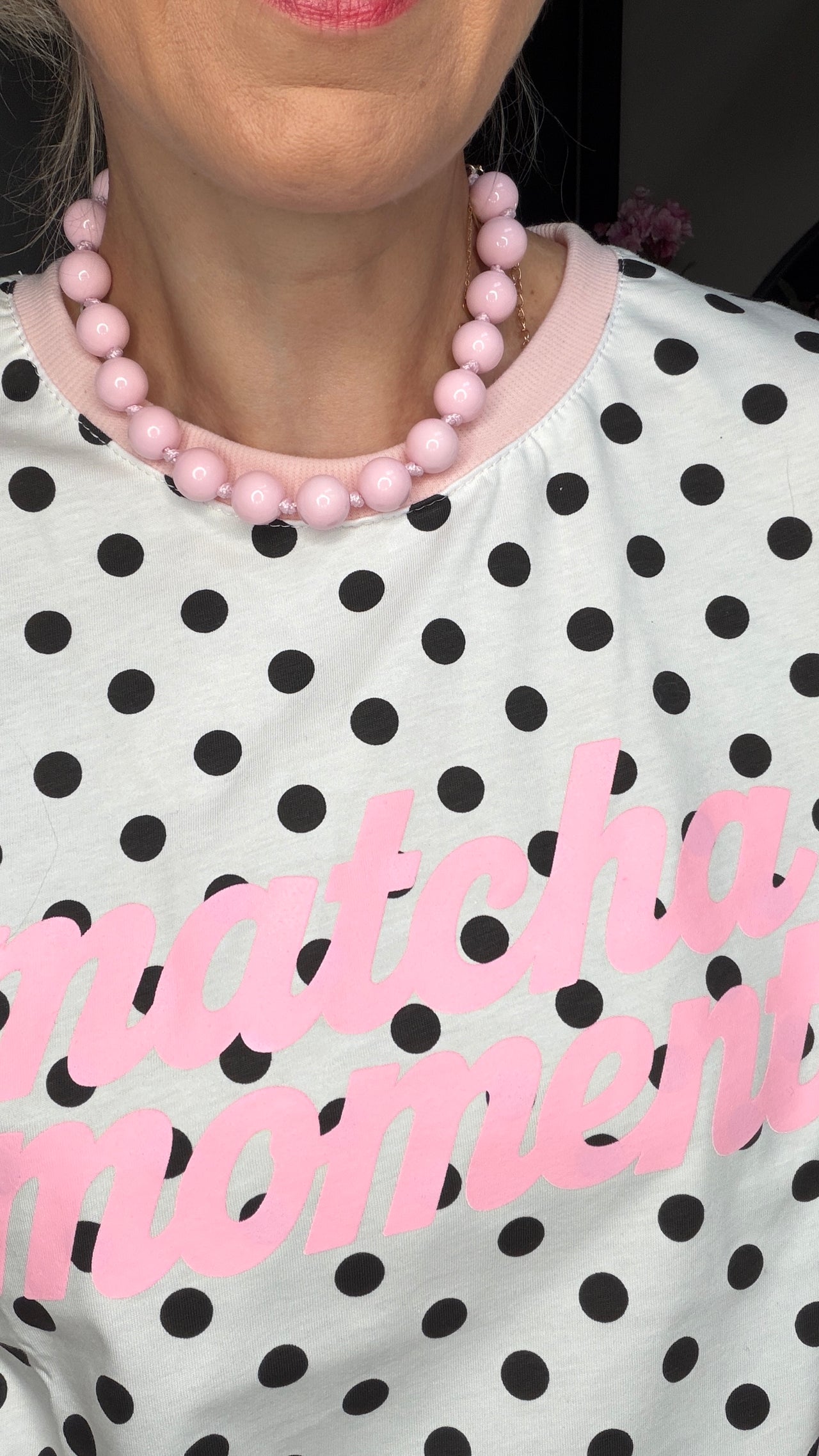 Ketting kralen roze