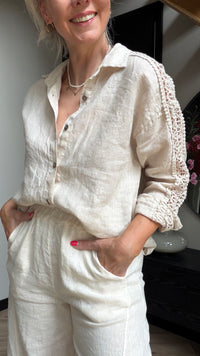 Thumbnail for Blouse linnen zand