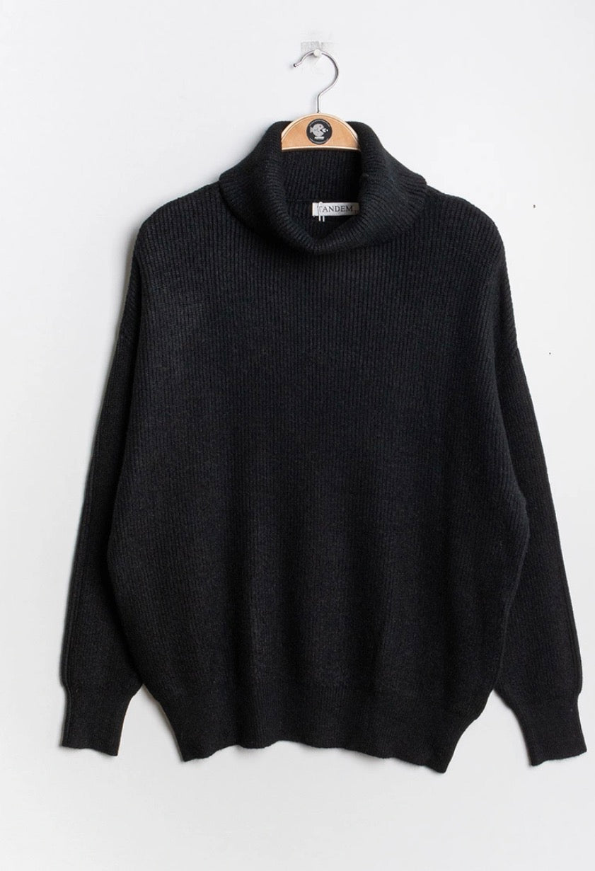 Cashmere mix oversized col trui