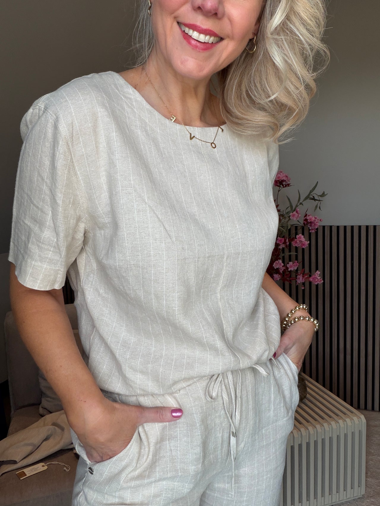 Skyler Linnen Viscose Pinstripe