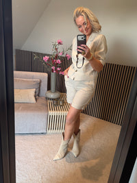 Thumbnail for Cami Short Linnen Viscose Pinstripe