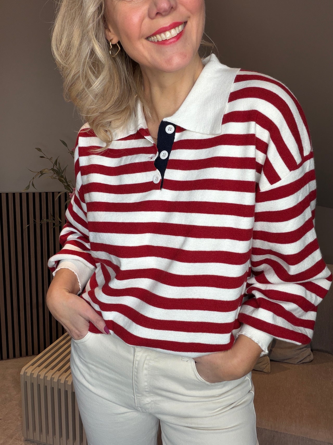 Polo stripe fijn brei