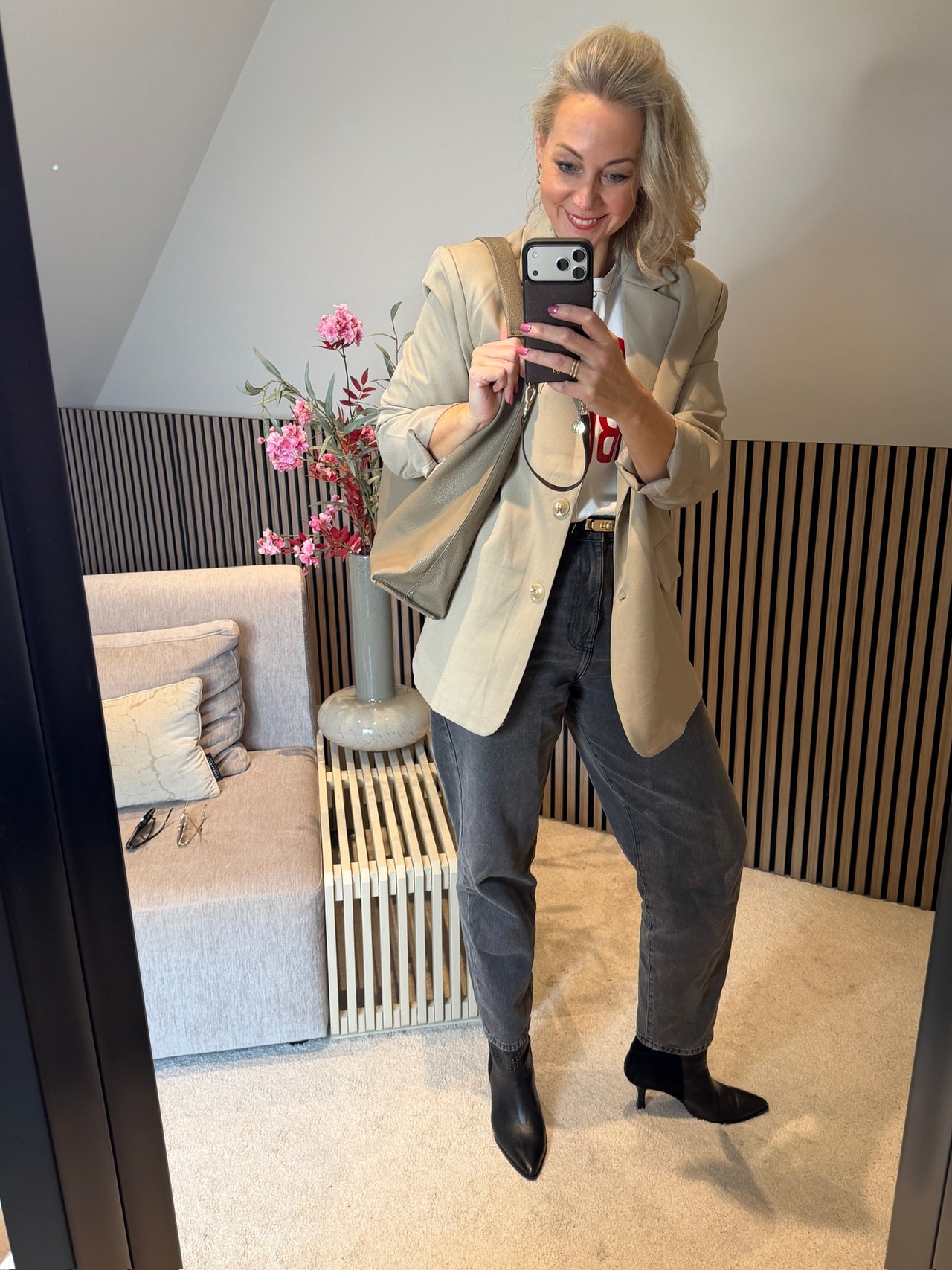Blazer oversized zand