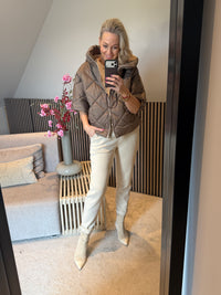 Thumbnail for Bodywarmer korte mouw taupe