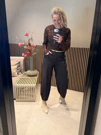 Thumbnail for Travelkwaliteit balloon trousers donkerbruin