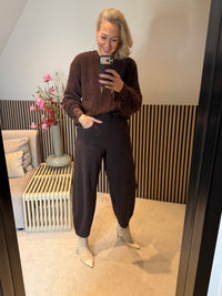 Thumbnail for Travelkwaliteit balloon trousers donkerbruin