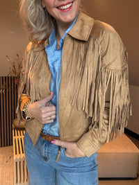 Thumbnail for Suede jacket with fringes