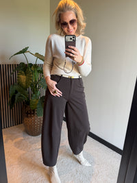 Thumbnail for Travelkwaliteit balloon trousers donkerbruin
