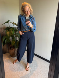 Thumbnail for Travelkwaliteit balloon trousers donkerblauw
