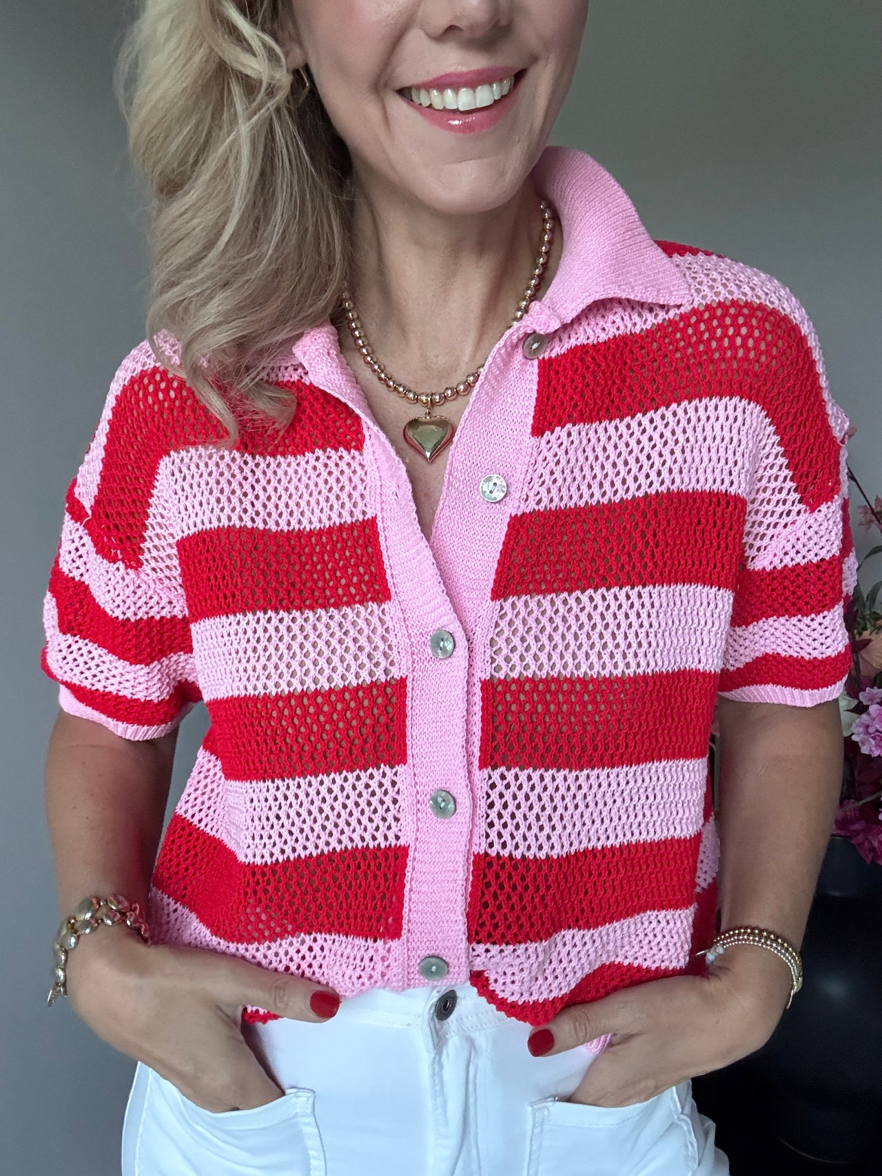 Vest v hals 100% cotton