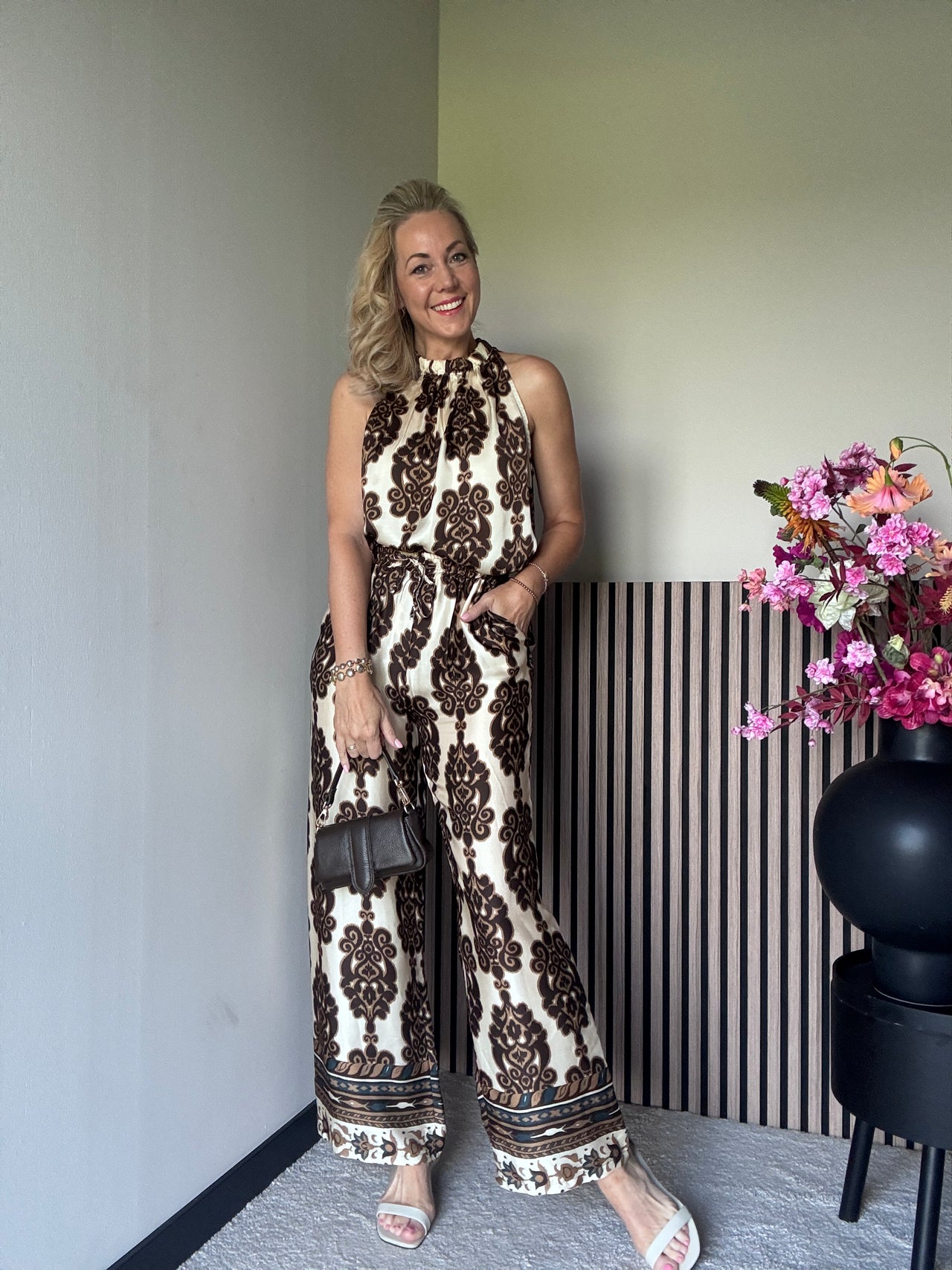 Broek viscose satijn