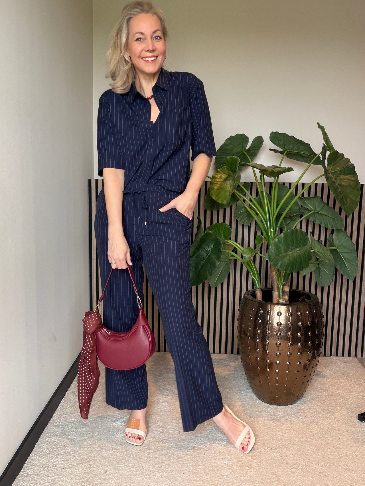Blouse Nora pinstripe darkblue
