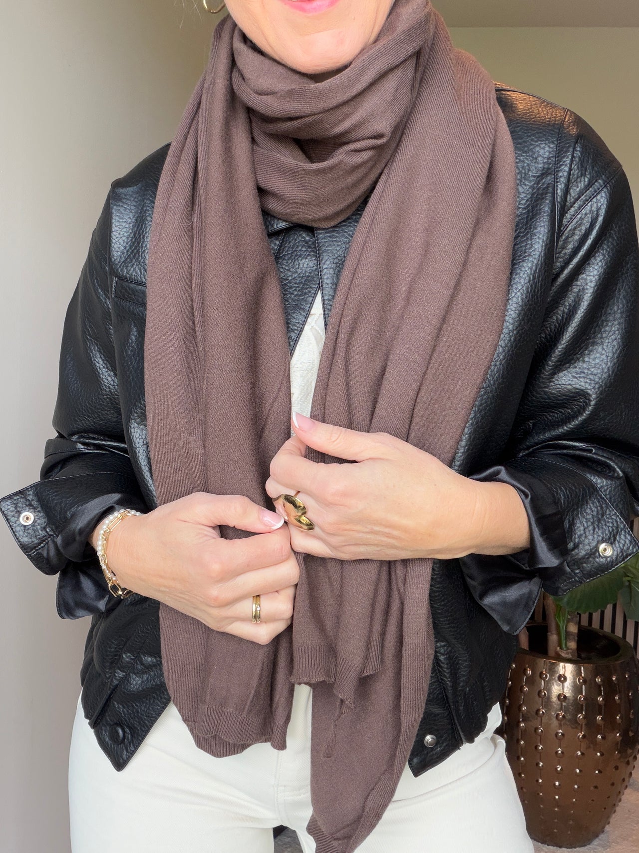 Large Cashmere Mix Sjaal – (70x200)