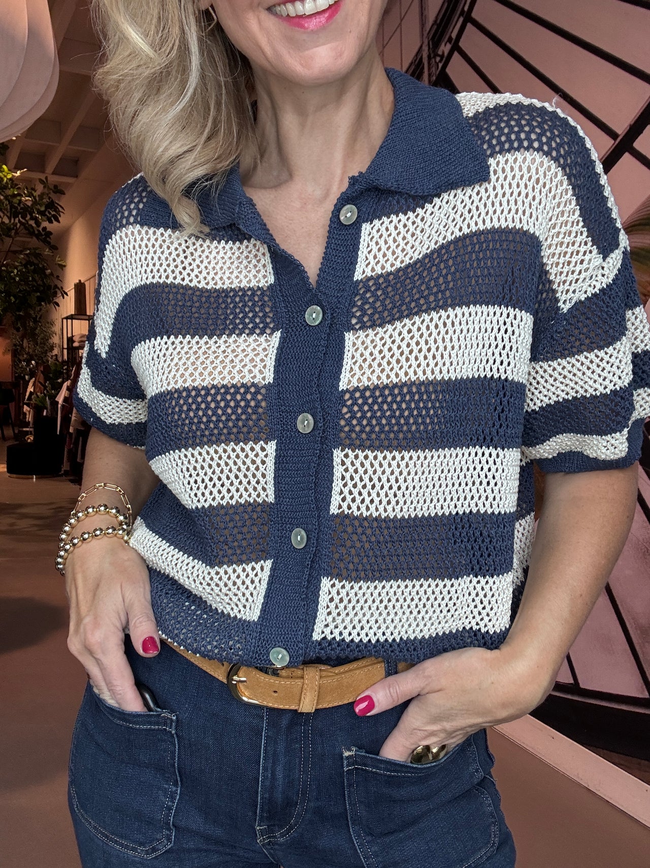 Vest 100% cotton knopen