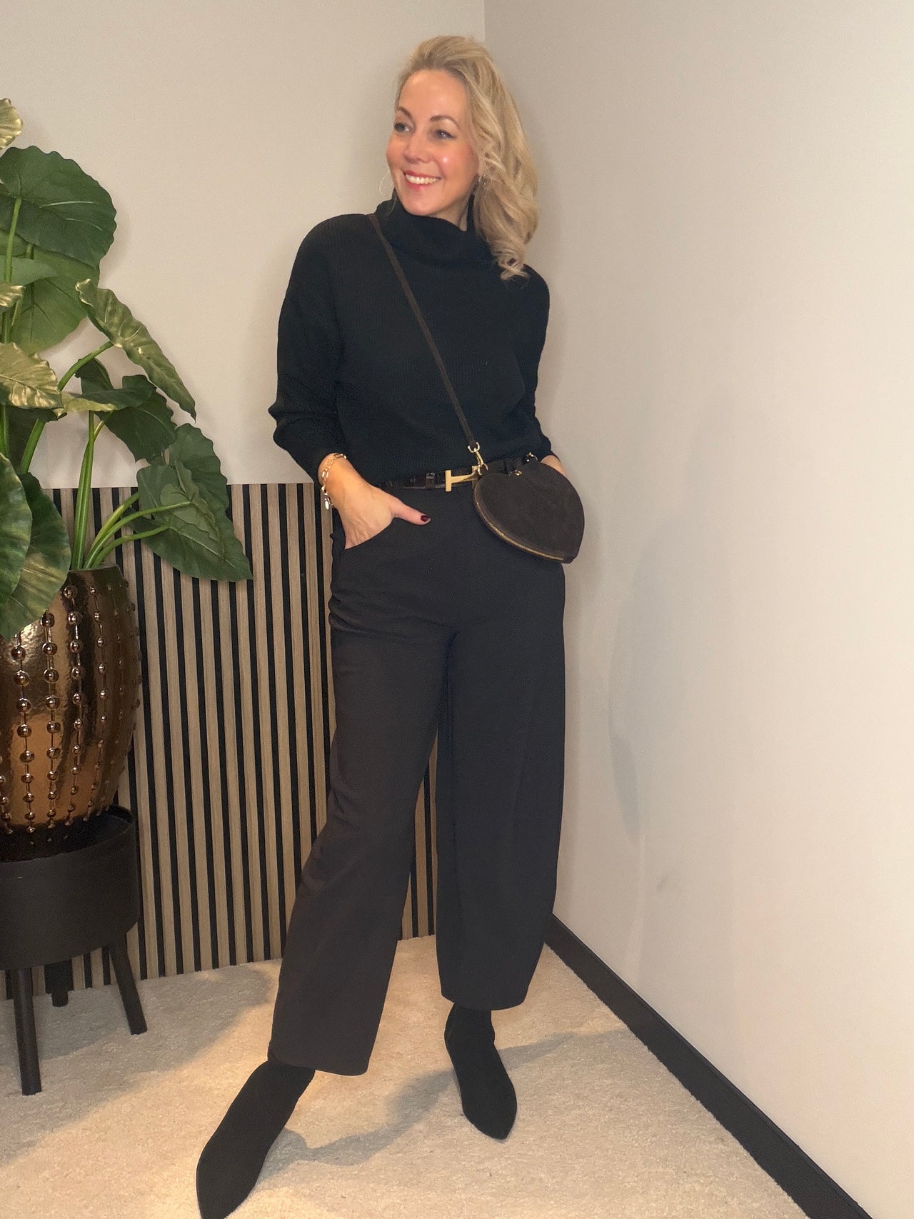 Travelkwaliteit balloon trousers zwart