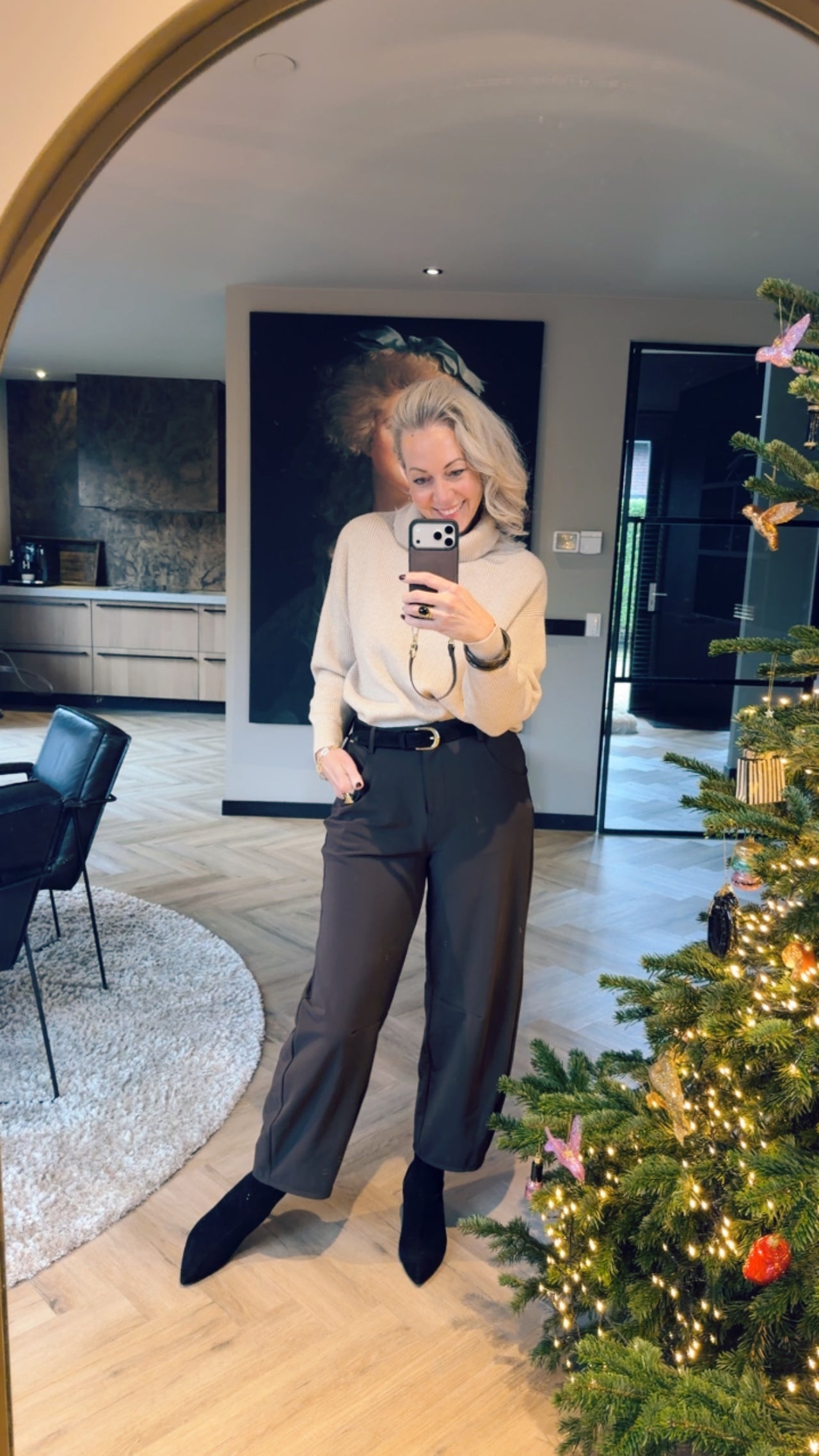 Travelkwaliteit balloon trousers donkerbruin