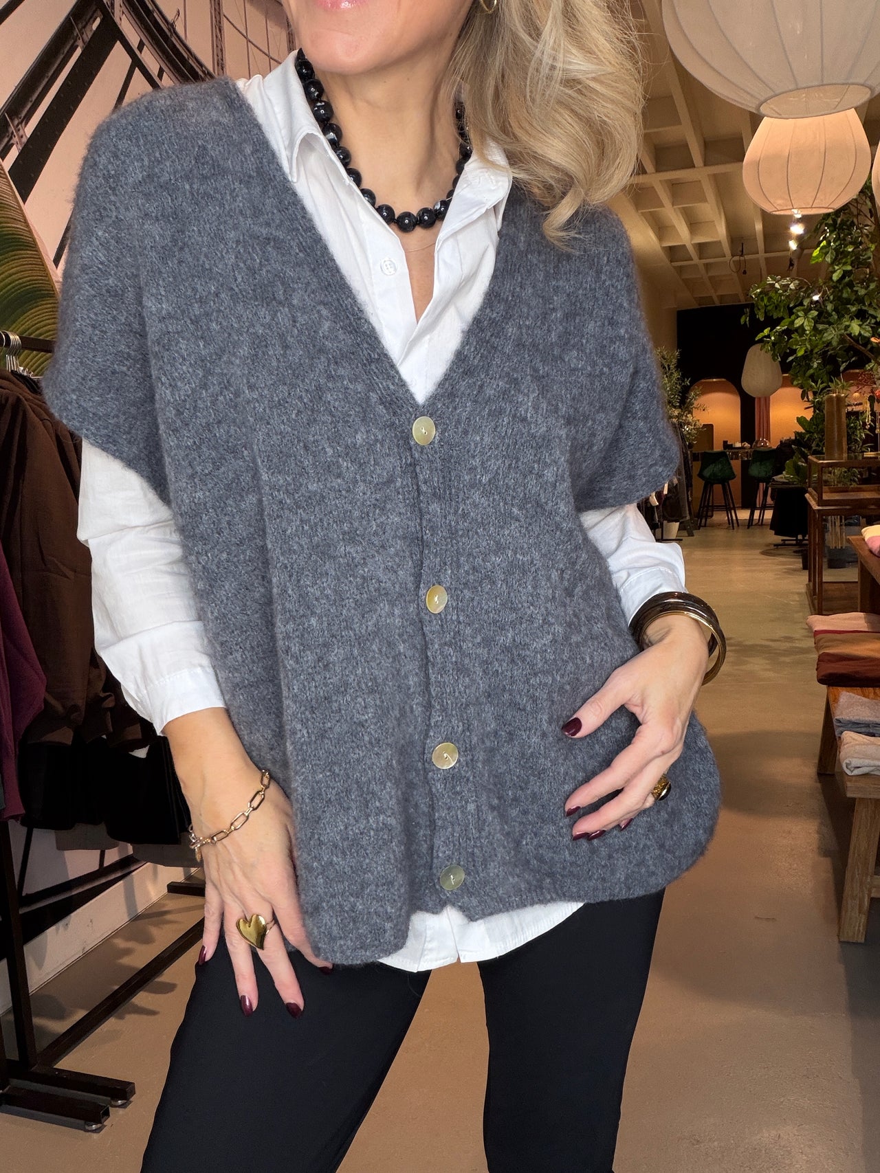 Gilet oversized baby alpaca