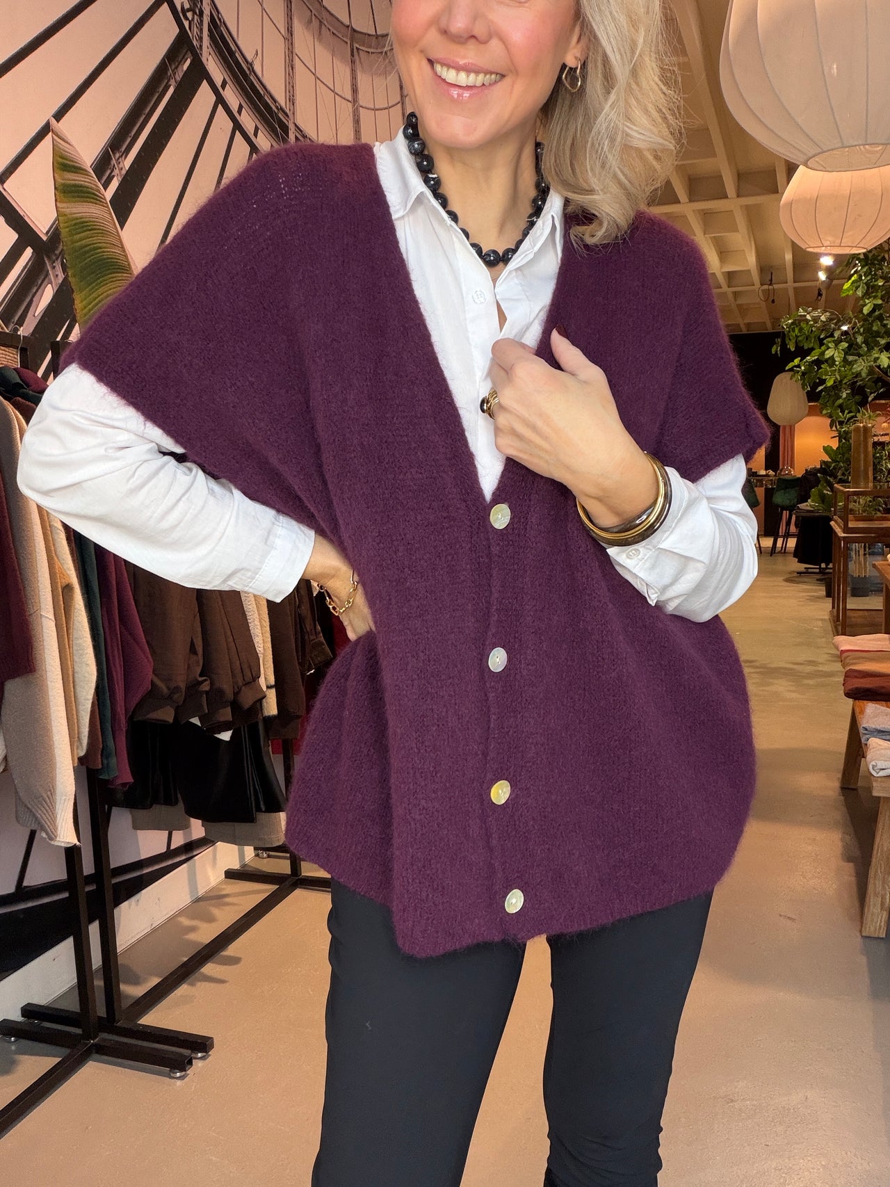 Gilet oversized baby alpaca