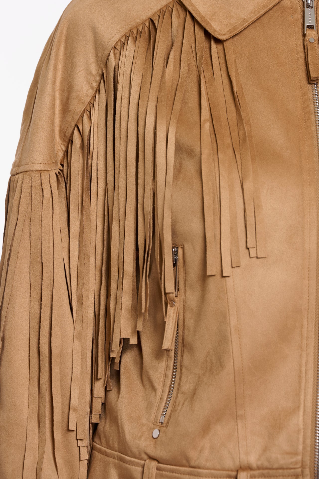 Suede jacket with fringes