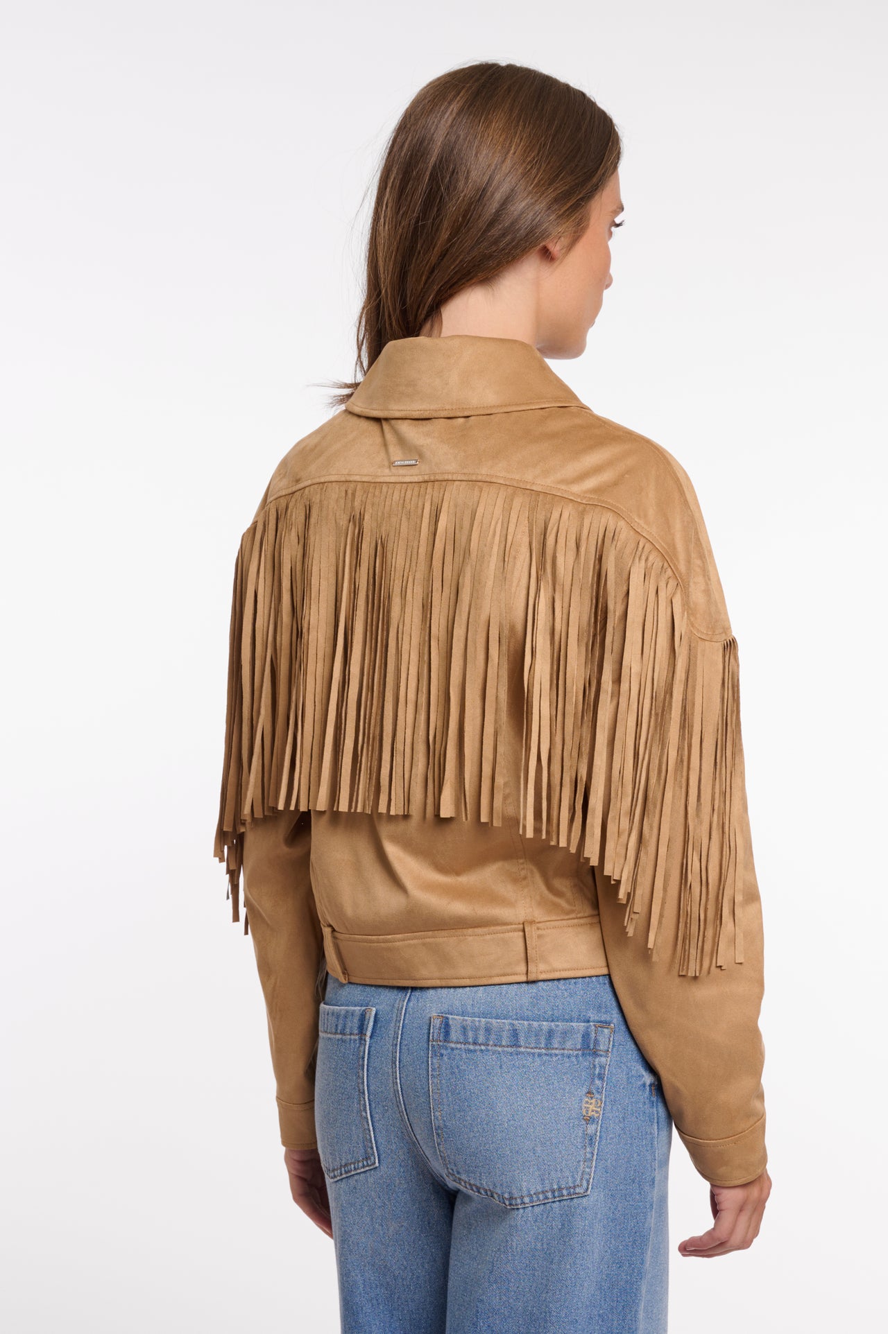 Suede jacket with fringes