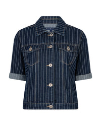 Thumbnail for Jackie Short Sleeve Denim Pinstripe
