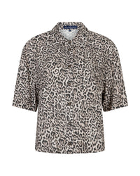 Thumbnail for Nora Blouse Linen Leopard