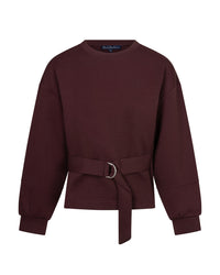 Thumbnail for Shakira top & belt scuba Burgundy - Red Button