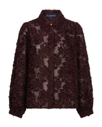 Thumbnail for Blouse fringes Burgundy - Red Button