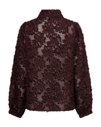 Thumbnail for Blouse fringes Burgundy - Red Button