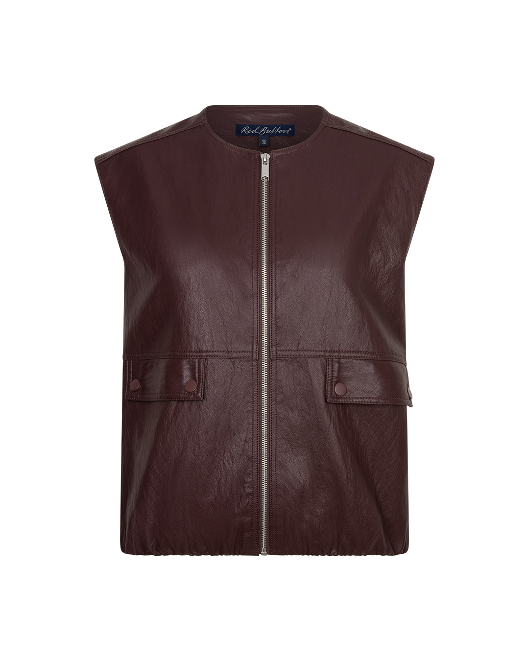 Ivy faux leather Burgundy - Red Button