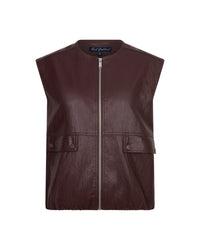 Thumbnail for Ivy faux leather Burgundy - Red Button