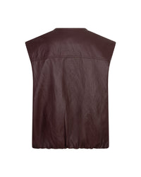 Thumbnail for Ivy faux leather Burgundy - Red Button