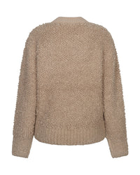 Thumbnail for Bomber knit boucle Latte - Red Button