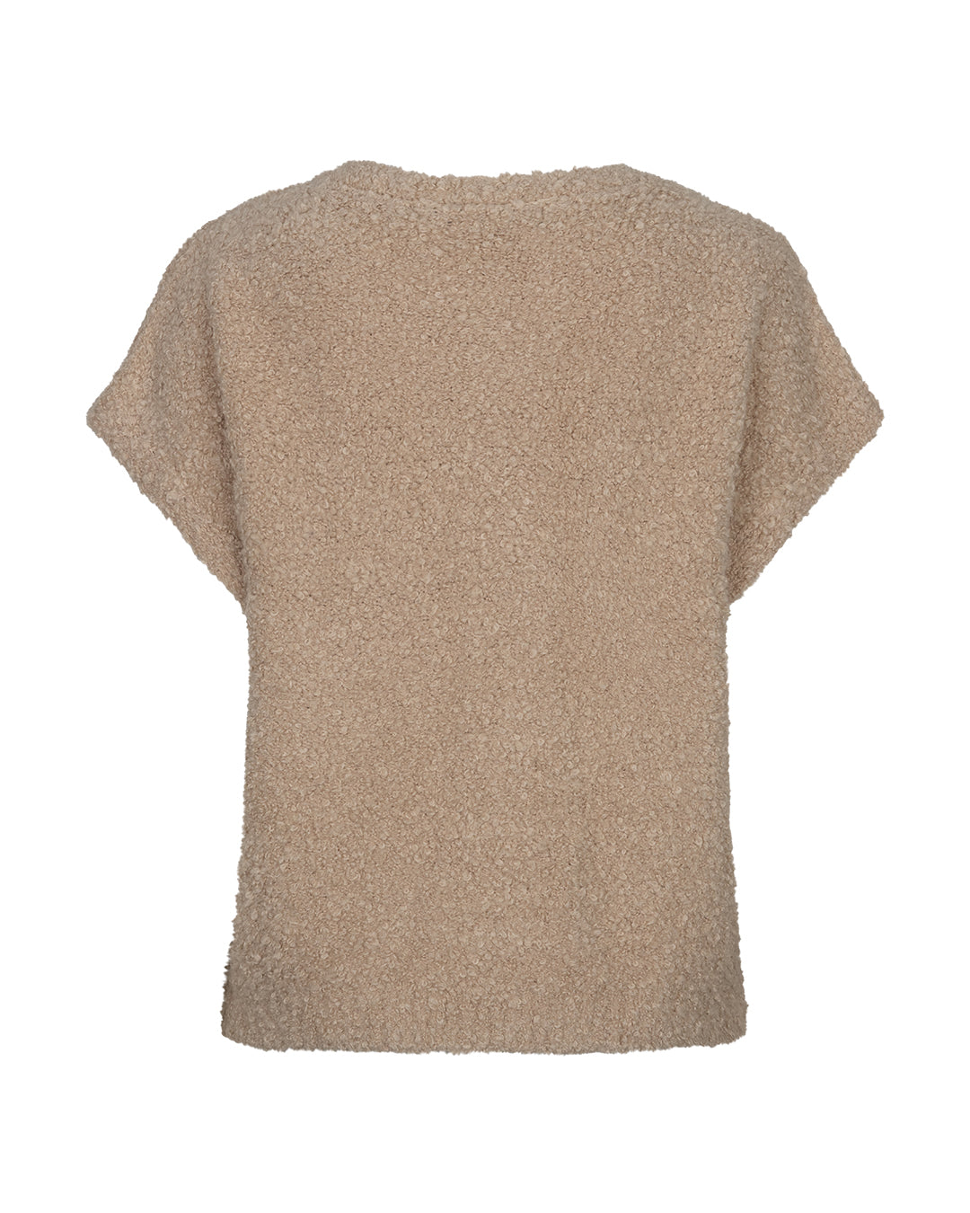 Sleeveless knit boucle Latte - Red Button