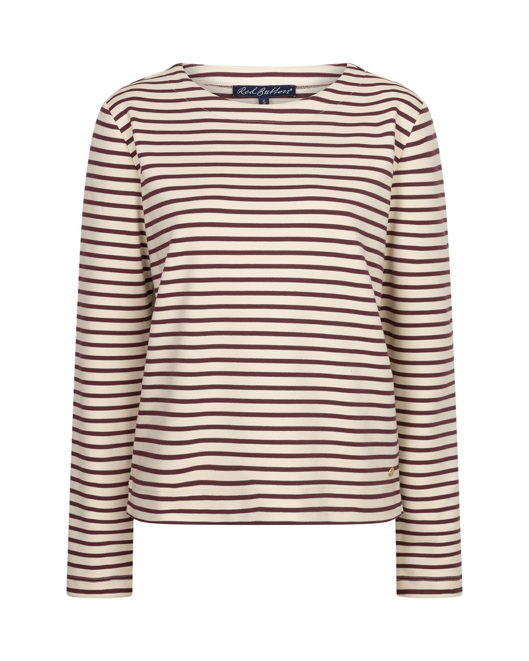 Terry stripe Creme/darkberry - Red Button