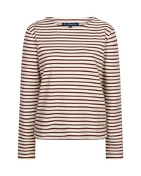 Thumbnail for Terry stripe Creme/darkberry - Red Button